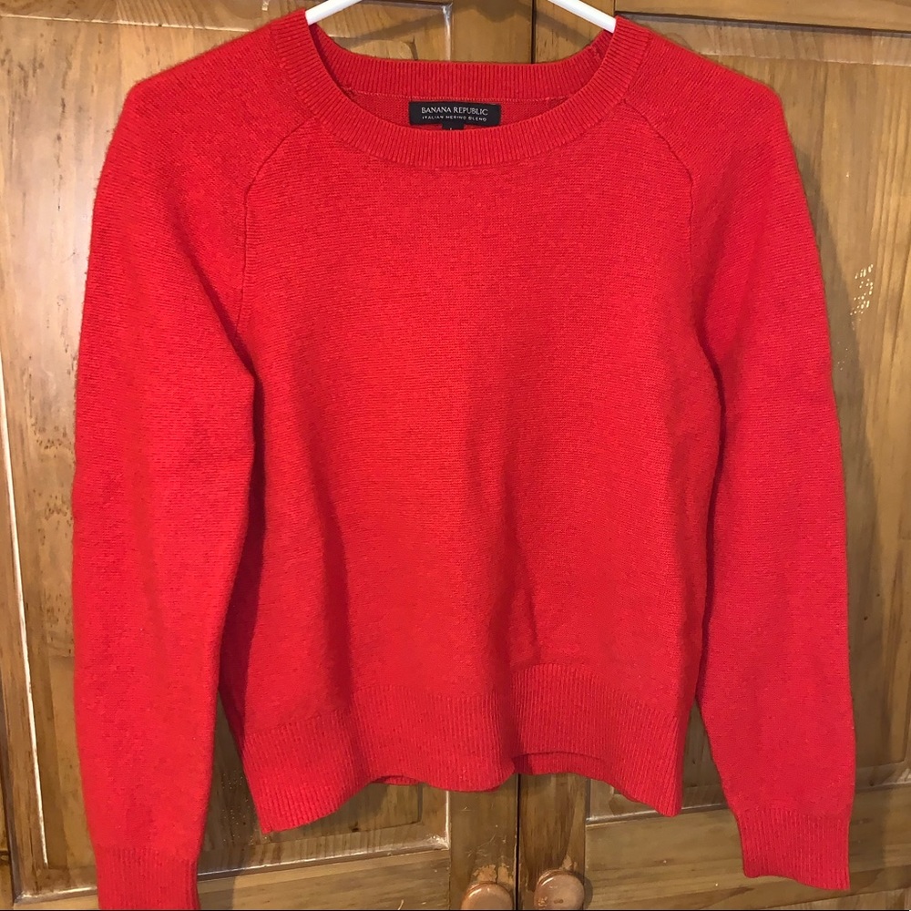 Banana Republic Red Merino Blend Sweater